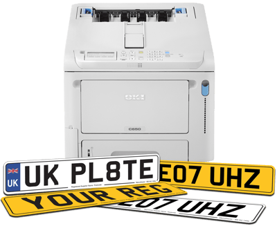 OKI C650 Car Number plate printer