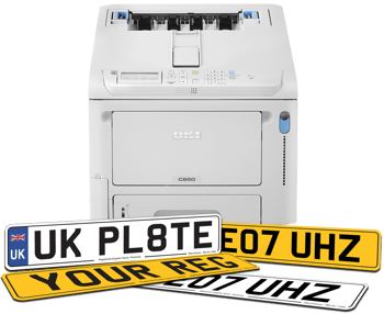 OKI-C650-Printer-With-Tray-Car-Numberplate